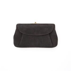 Brown Suede Koret Clutch Kisslock Wallet